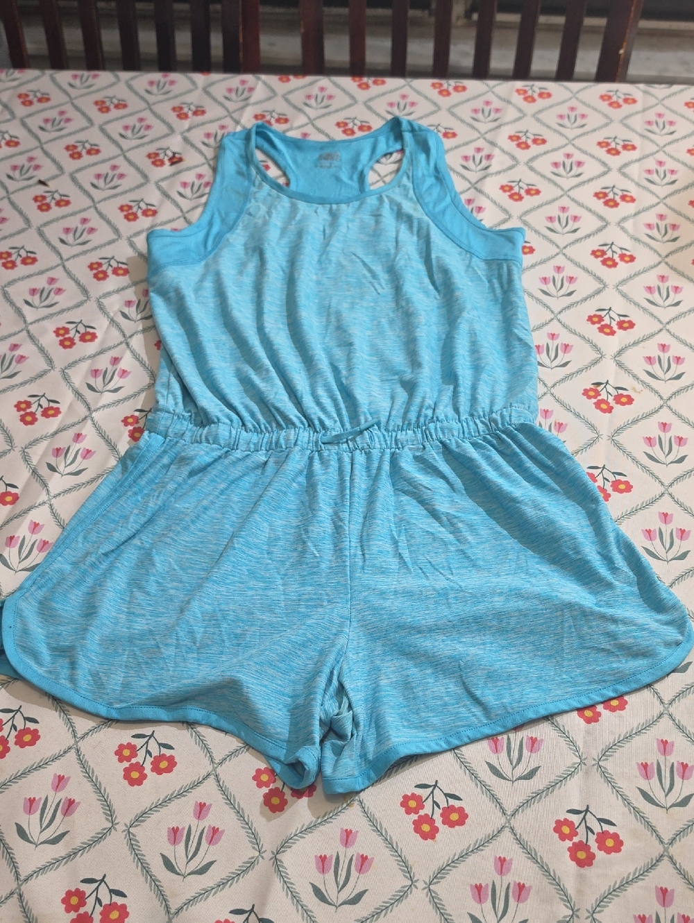 Athletic Works Light Blue Girls' Sleeveless Romper